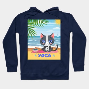 cat meditating on the beach Hoodie